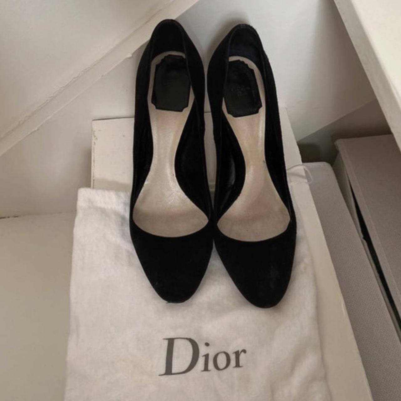 Christian Dior high heeled black suede pumps. Worn a... - Depop