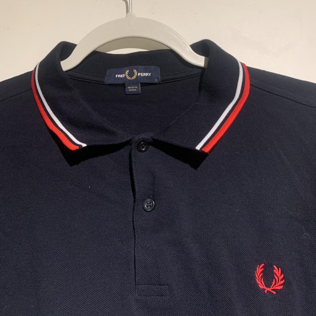 Fred Perry Men's Navy and Red Polo-shirts (2)