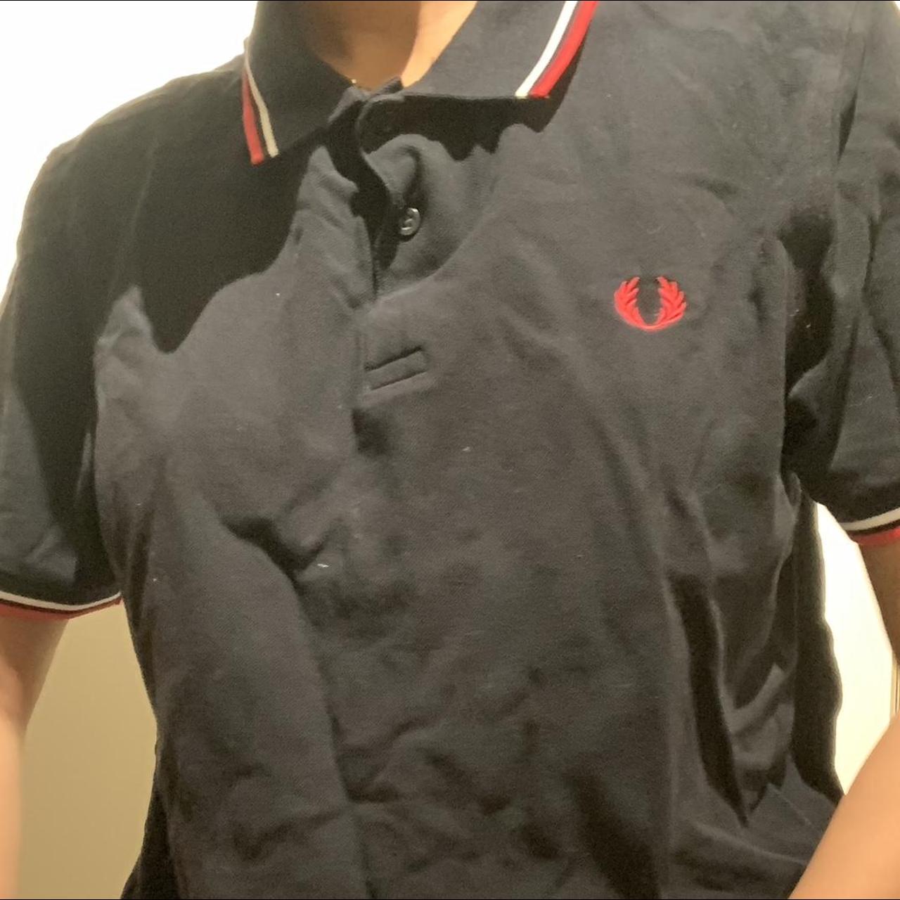Fred Perry Men's Navy and Red Polo-shirts (3)