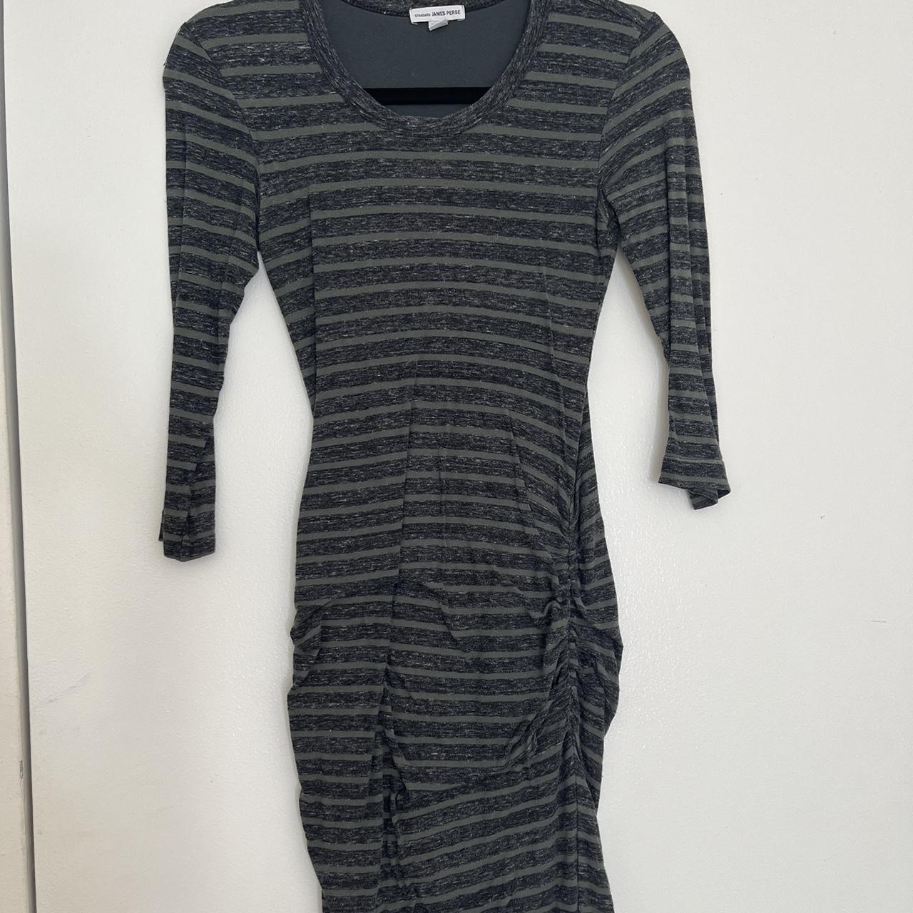 standard james perse estilo ruched striped cotton... Depop
