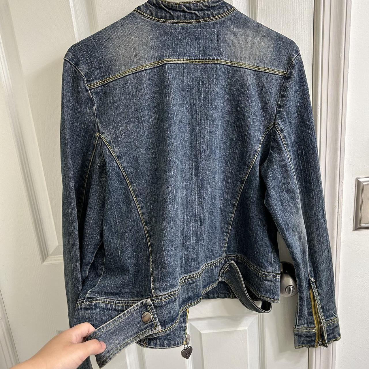 Luella denim moto jacket Super cute details from... - Depop