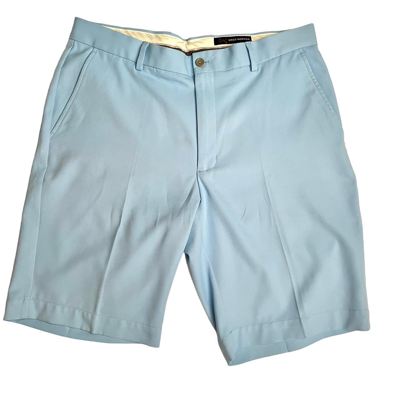 Light Blue Greg Norman Shorts 100% polyester Size 34... - Depop