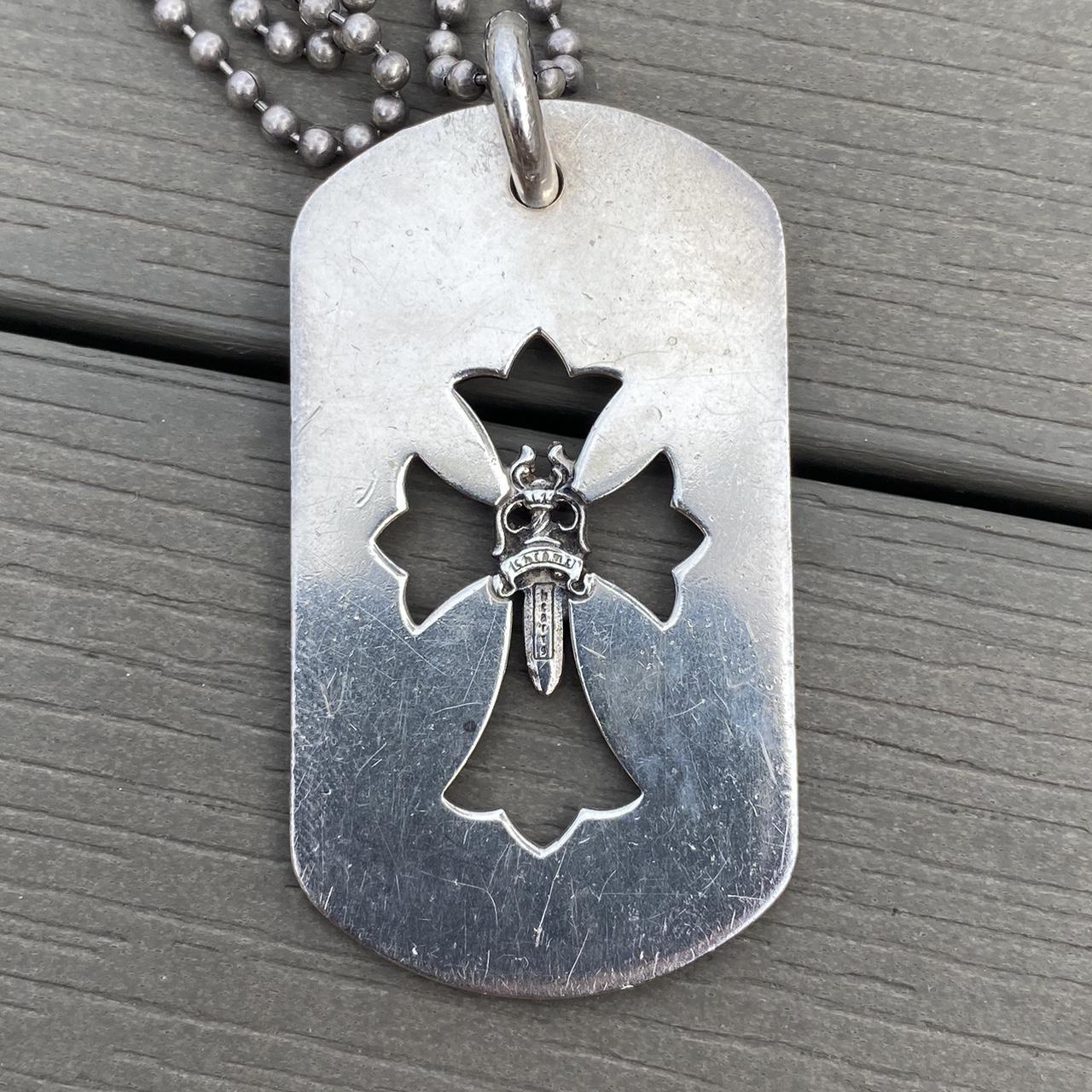 Chrome Hearts Dagger/Cross Cutout Dog Tag w/ Ball...