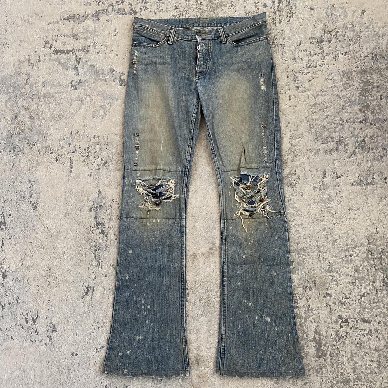 Ifsixwasnine - Mud Max Pierced Bootcut Denim Size | Depop