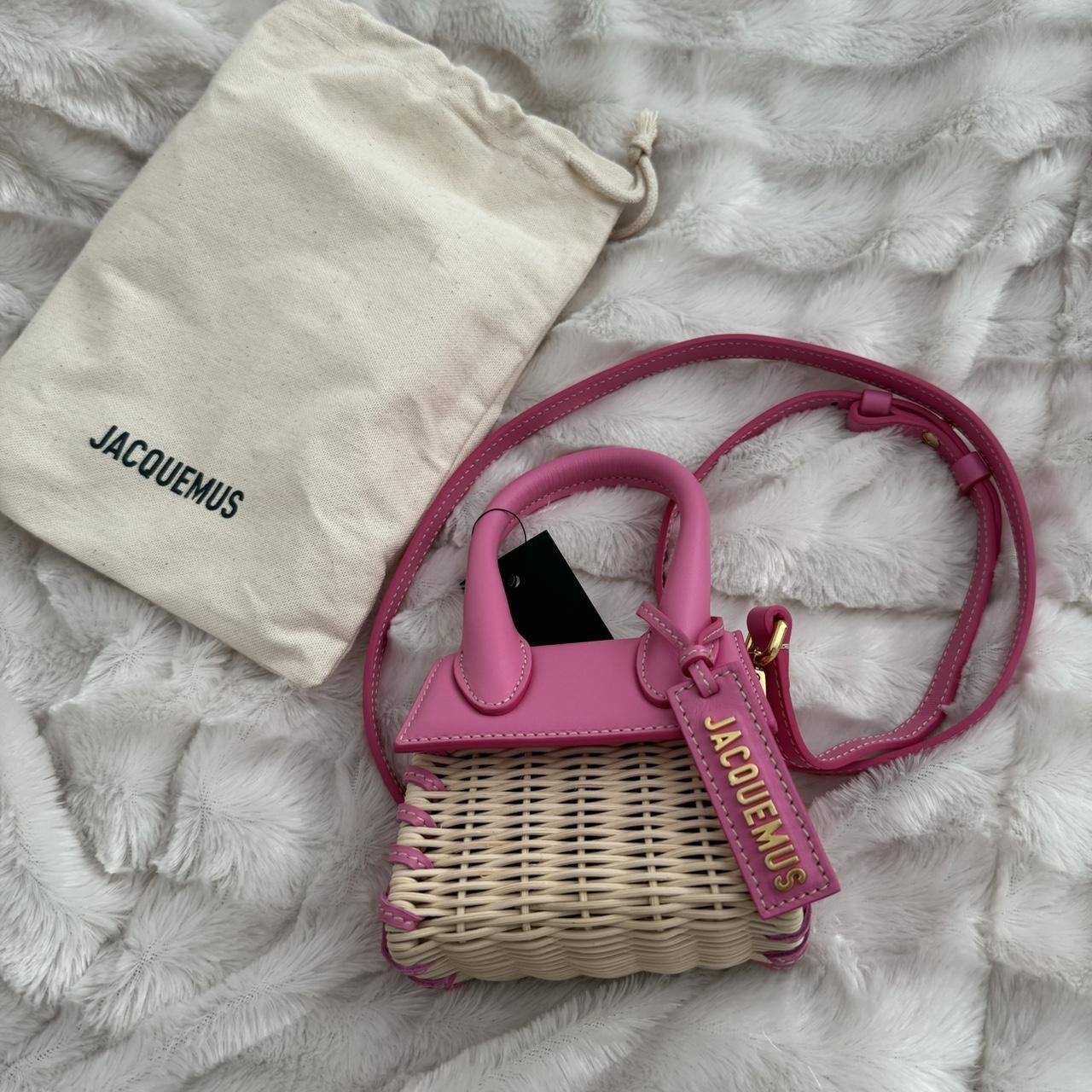 Jacquemus le chiquito mini straw bag in pink Depop