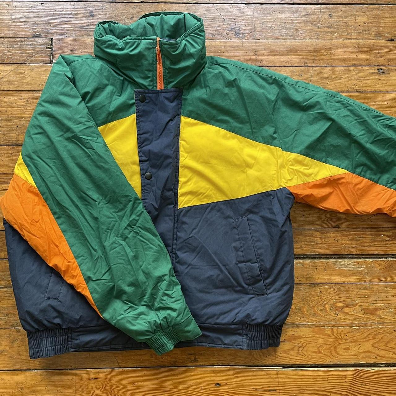 Vintage Gant multi-color puffer hoodie jacket says... - Depop