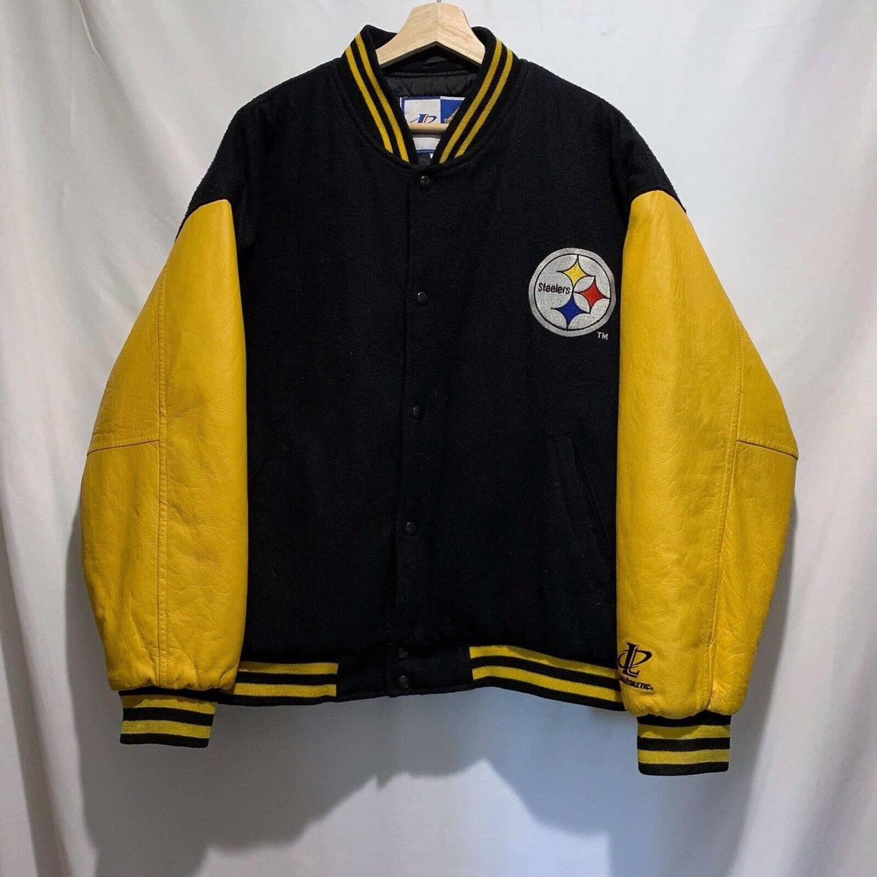 Vintage 90s Pittsburgh Steelers Varsity Letterman... - Depop