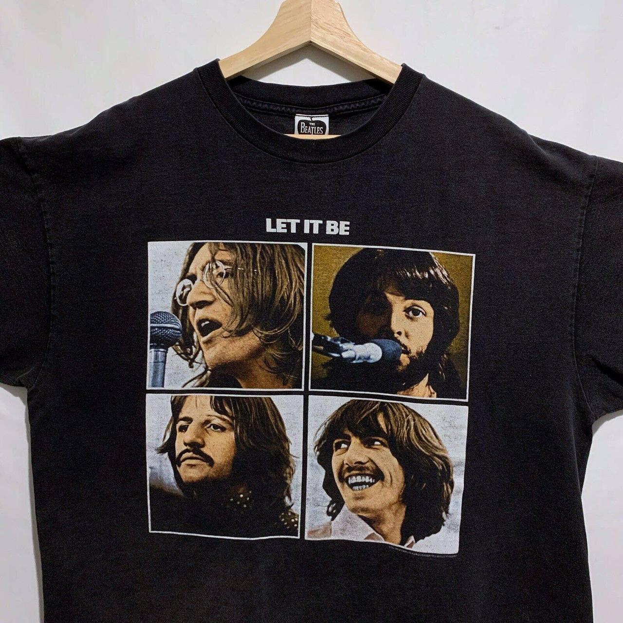 Vintage The Beatles Let It Be T Shirt Size XL Black... - Depop