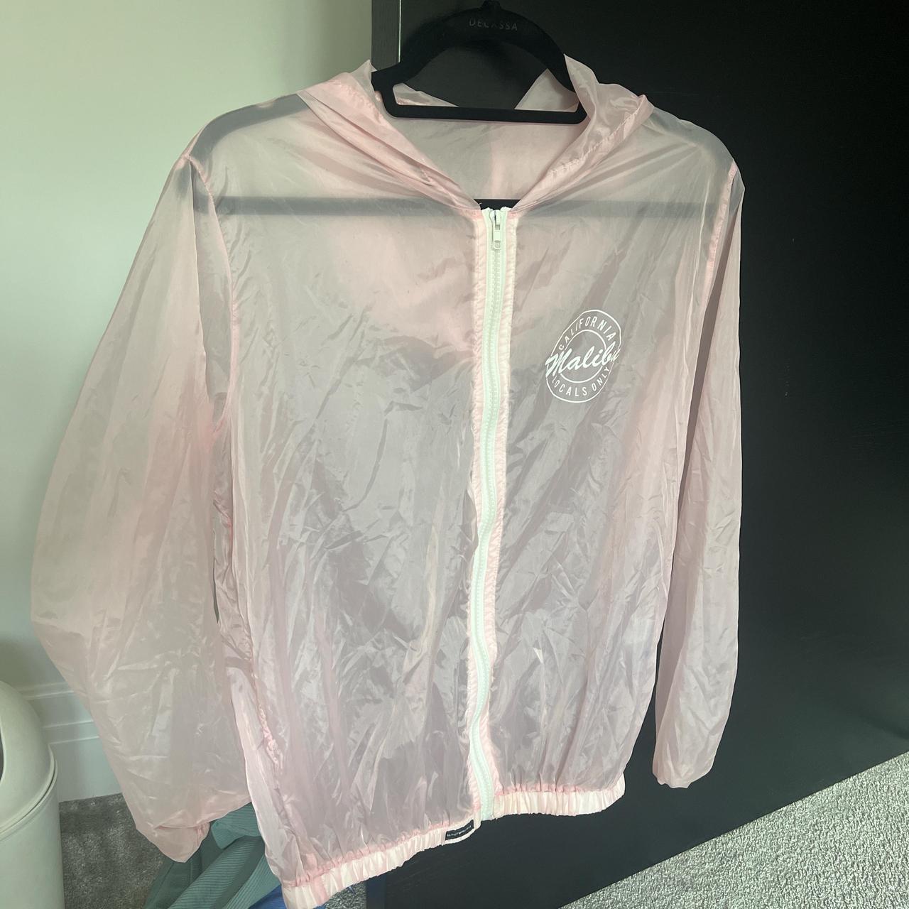 brandy melville light pink windbreaker jacket