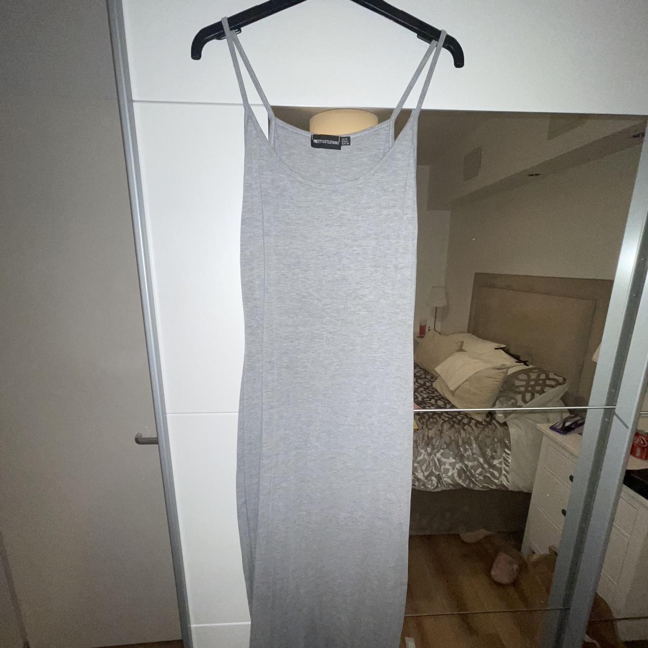 PrettyLittleThing Women's Grey Dress | Depop