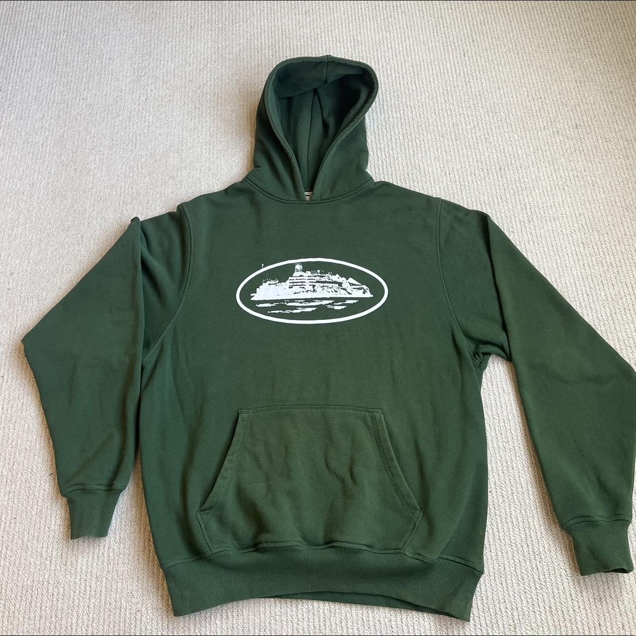 Corteiz hoodie green Alcatraz Size large Good... - Depop