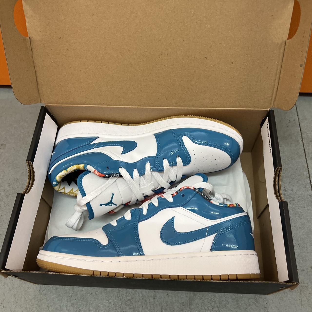 jordan 1 low barcelona on feet