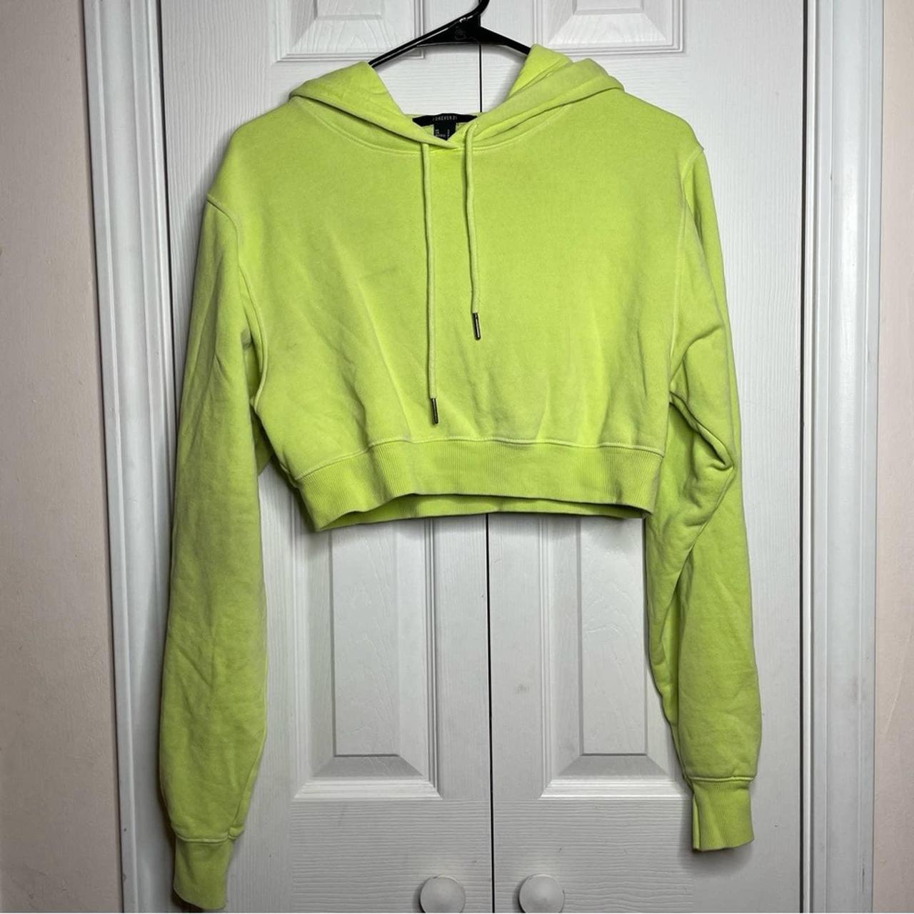 Lime green cropped outlet hoodie