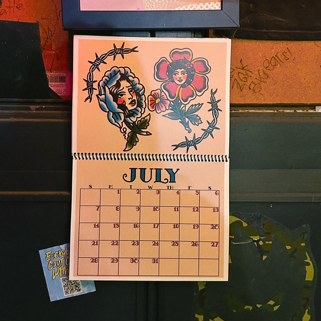 2024 calendar!!!! art by me in neo trad americana... - Depop