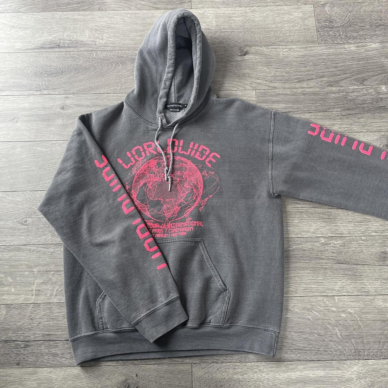 Worldwide grey and pink hoodie sale