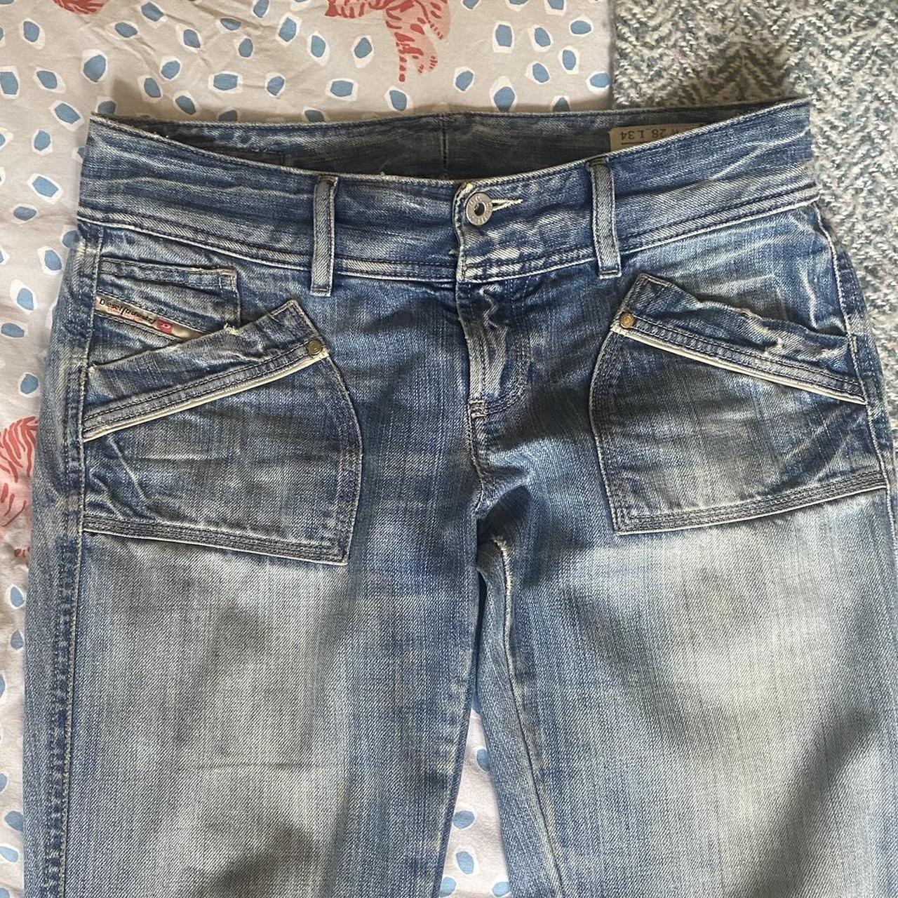 diesel low waisted flared jeans, so sad to sell... - Depop