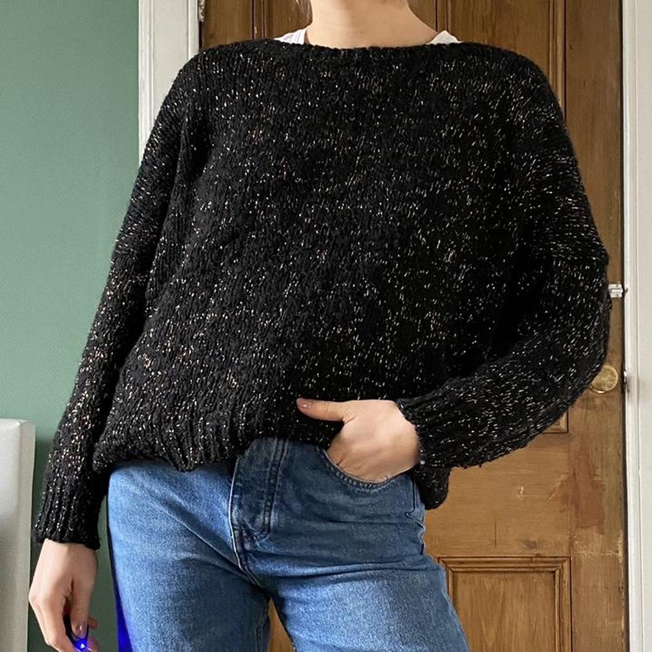 Beautiful black and gold wool jumper. Worn a handful... - Depop