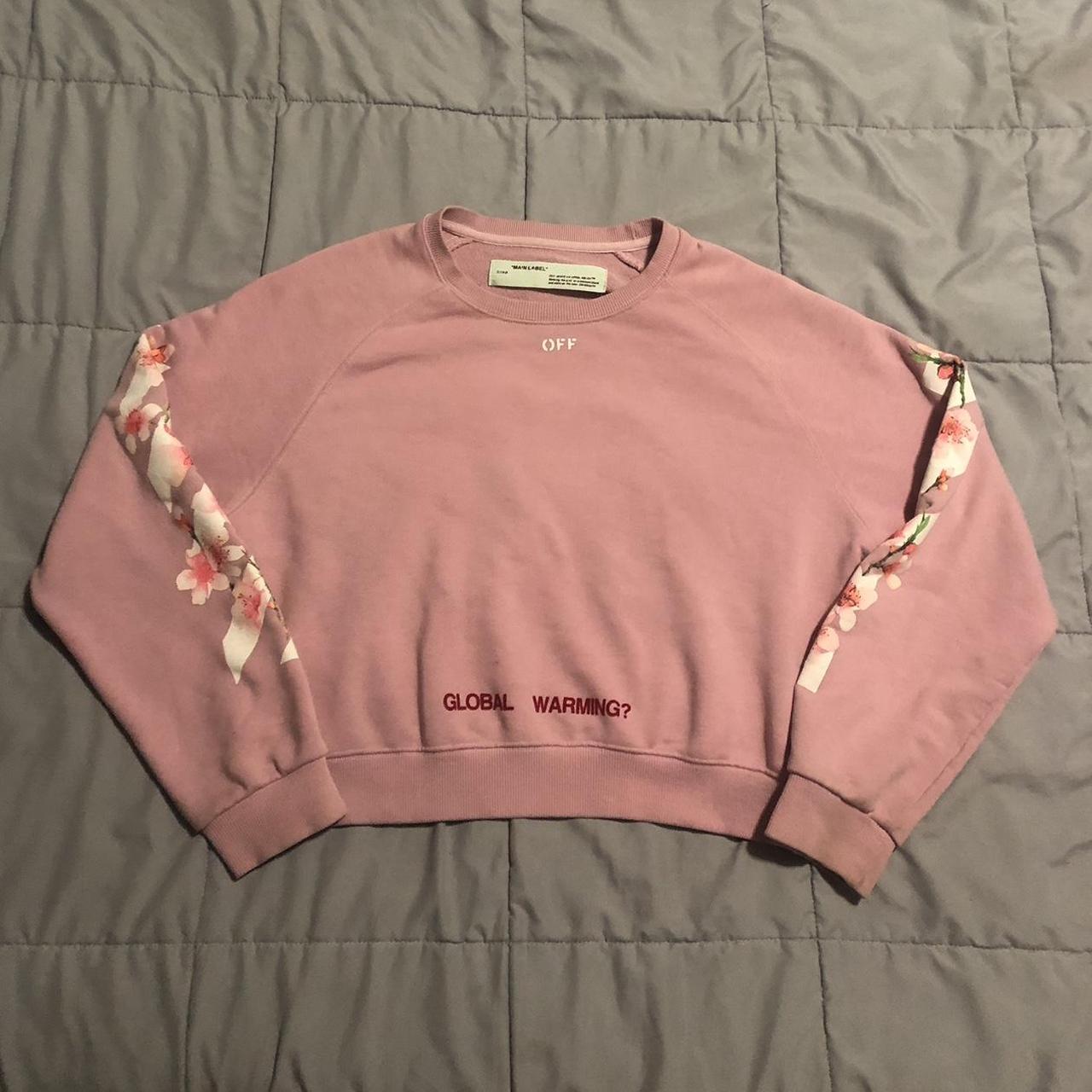 Off white global outlet warming hoodie pink