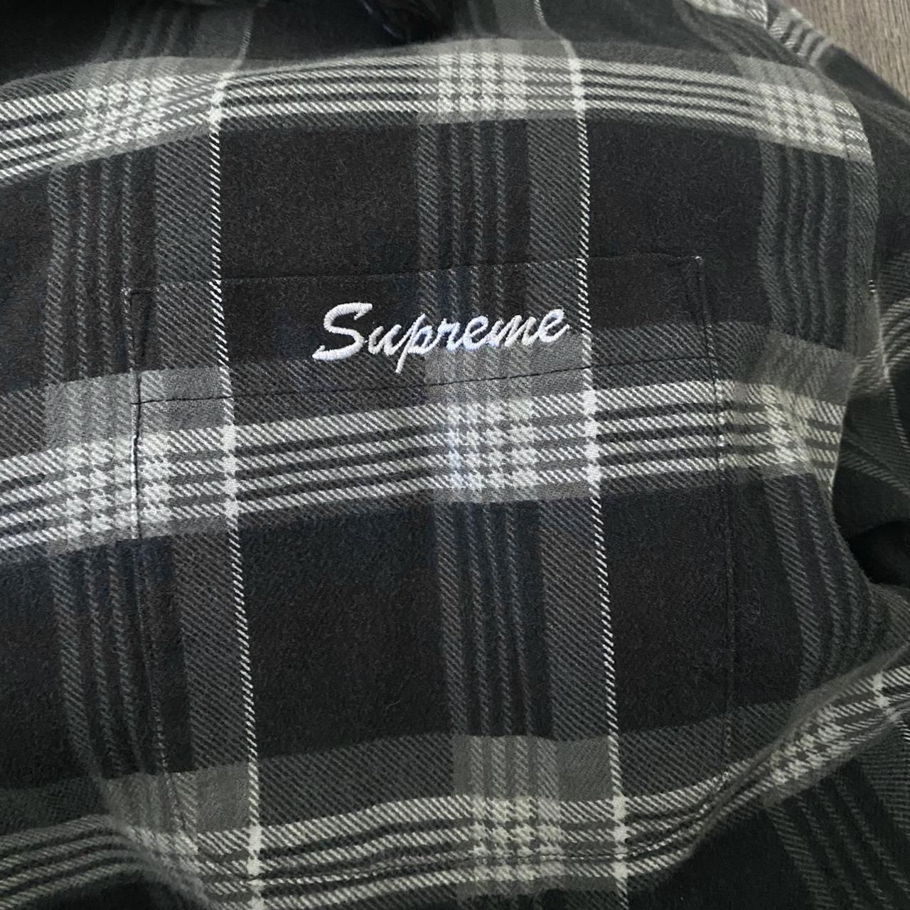 Supreme FW21 Faux Fur Collar Flannel Shirt Size... - Depop