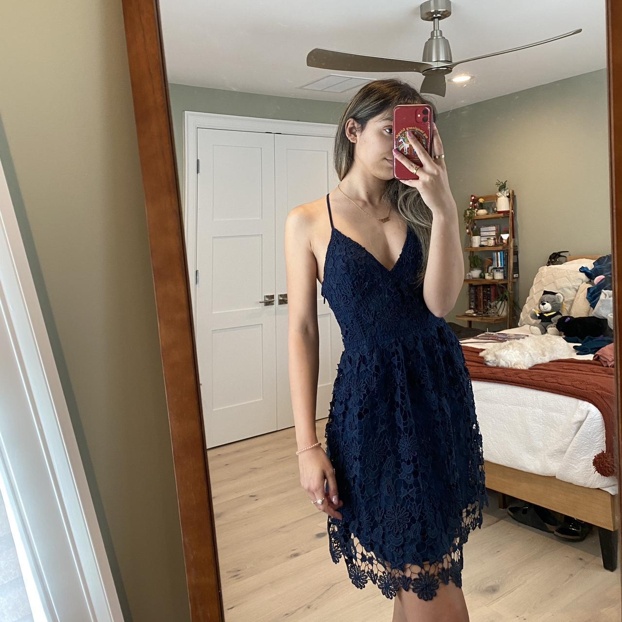 Hollister blue lace dress best sale