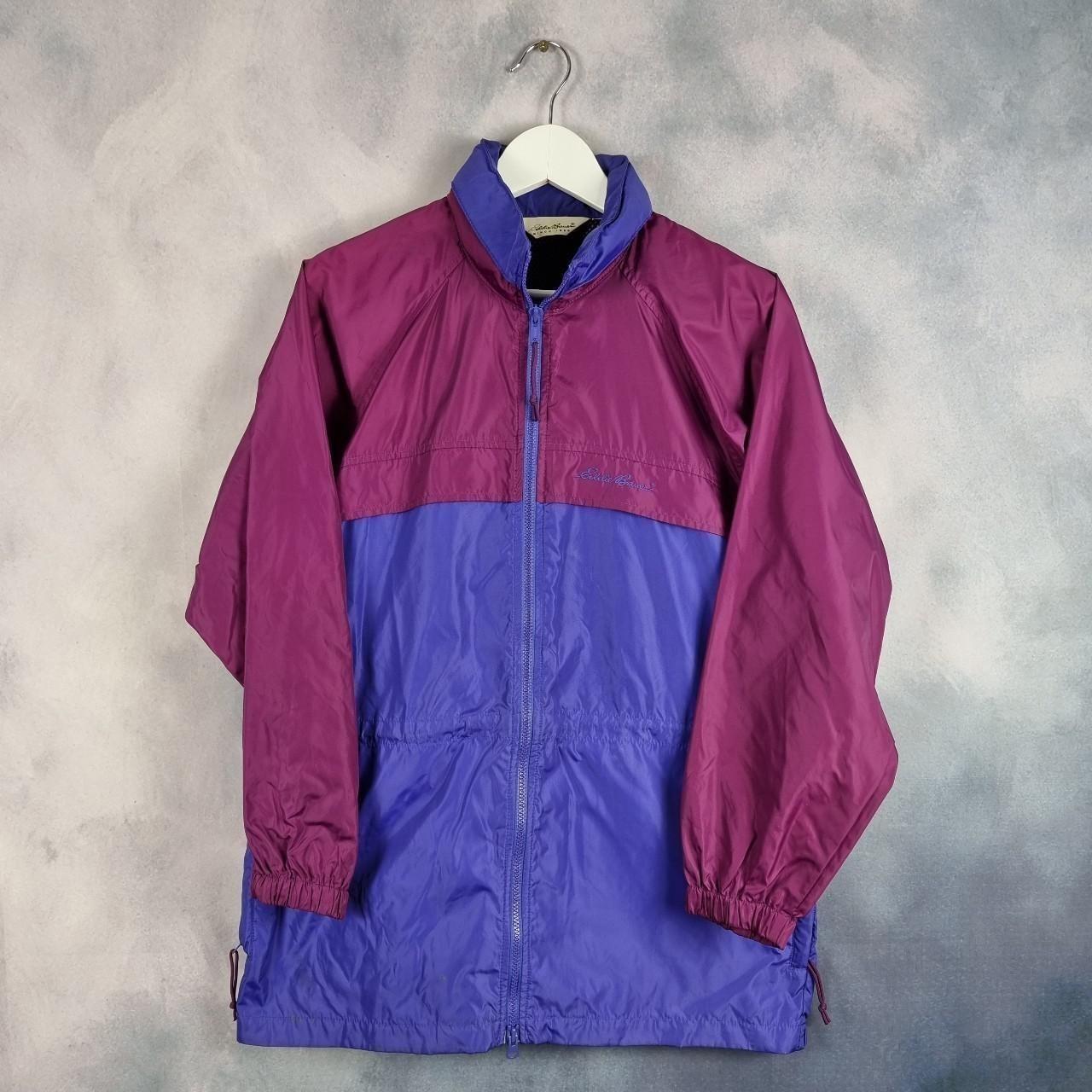 Eddie Bauer Men's Purple and Blue Jacket | Depop