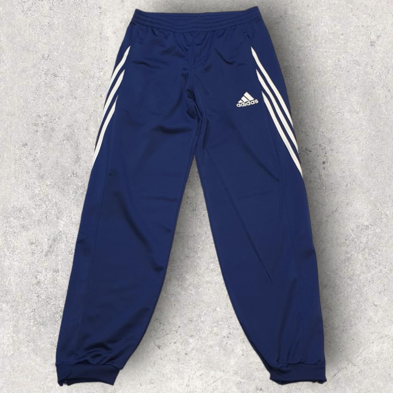 Adidas cotton jogging bottoms Track pants Navy Blue. Depop