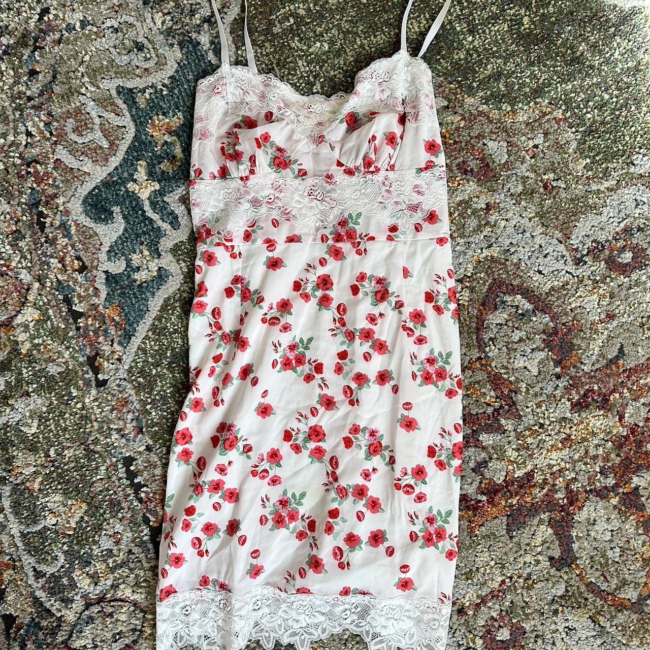 Such a pretty mini slip dress. Super cute lace and... - Depop