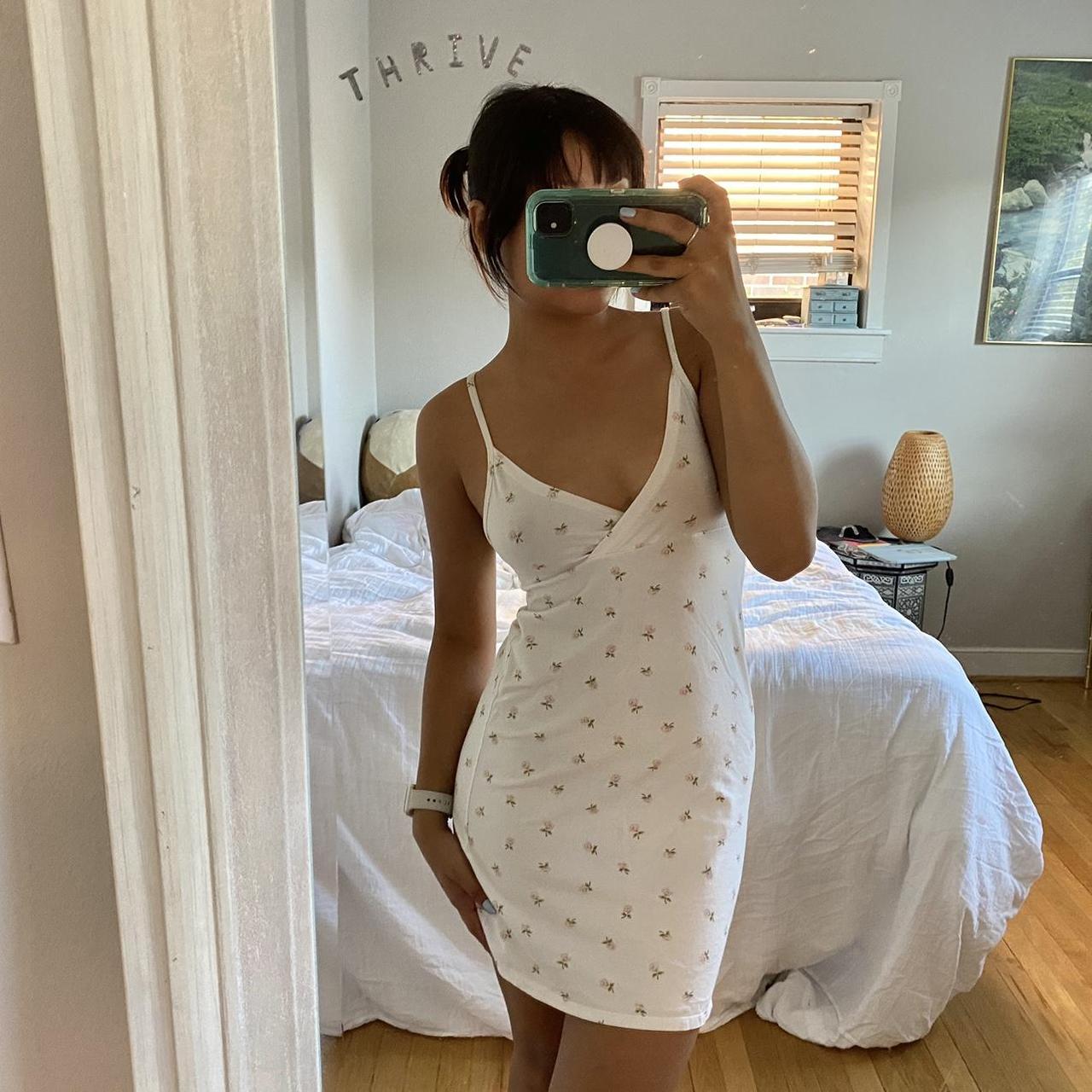 Brandy Melville midi dress with small flower... - Depop