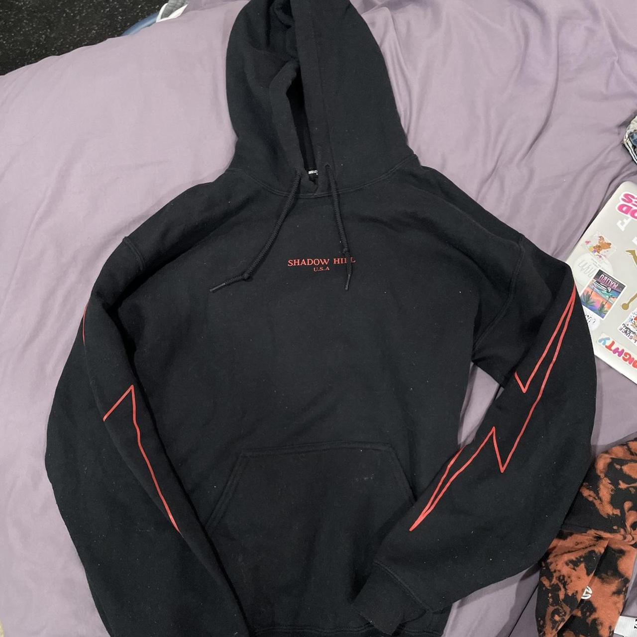 Women's Black and Red Hoodie | Depop