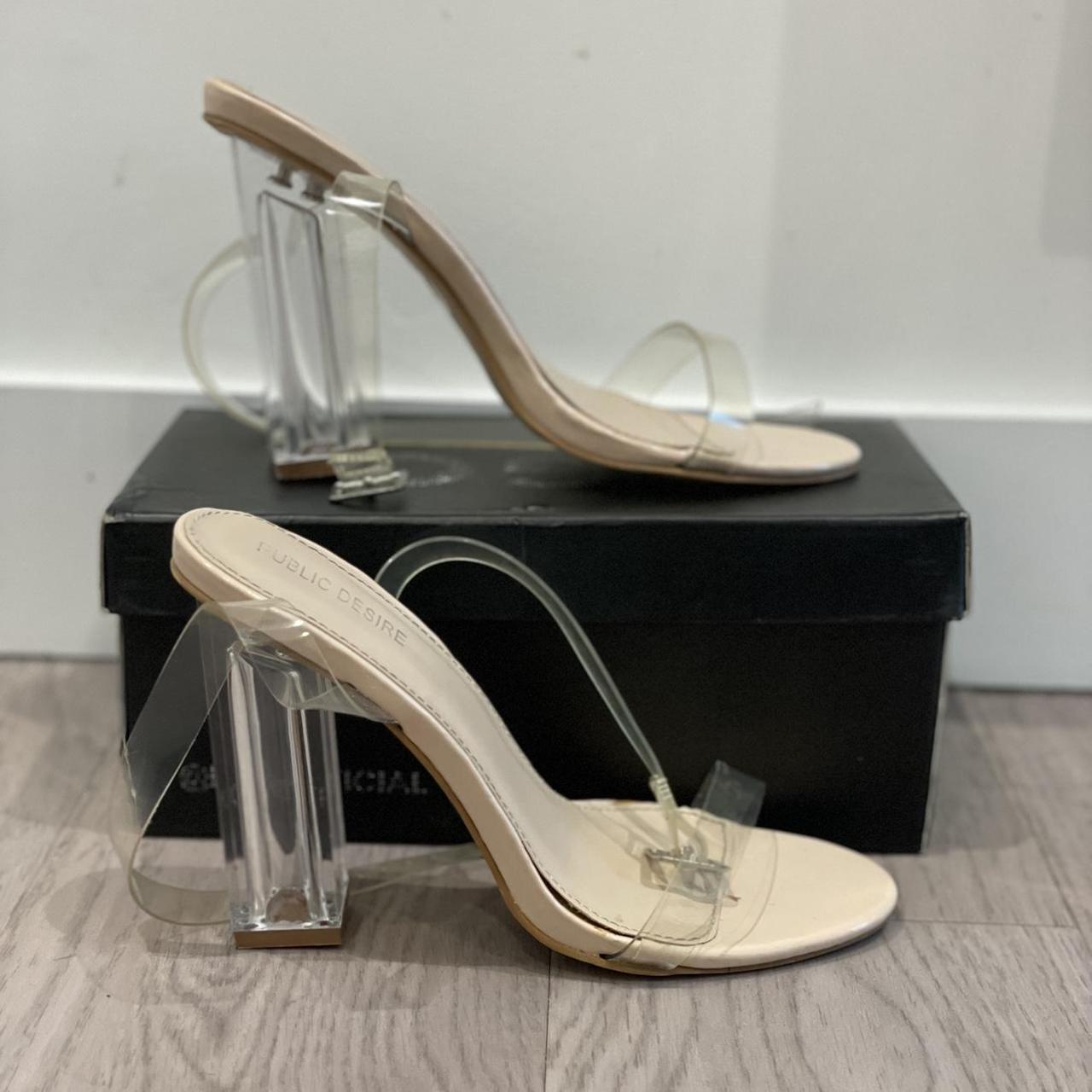 Public Desire Clear Heels- Size 4 Comfortable and... - Depop