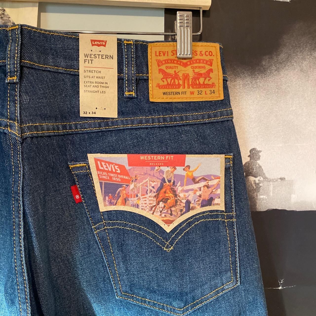 New Levi's western fit jeans with 4 original block... - Depop