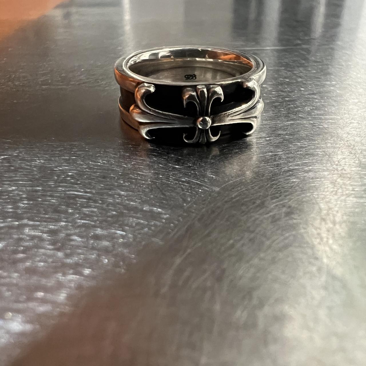 Men's Ring - Silver – Solid 925 cross ring Size 6… - image 3