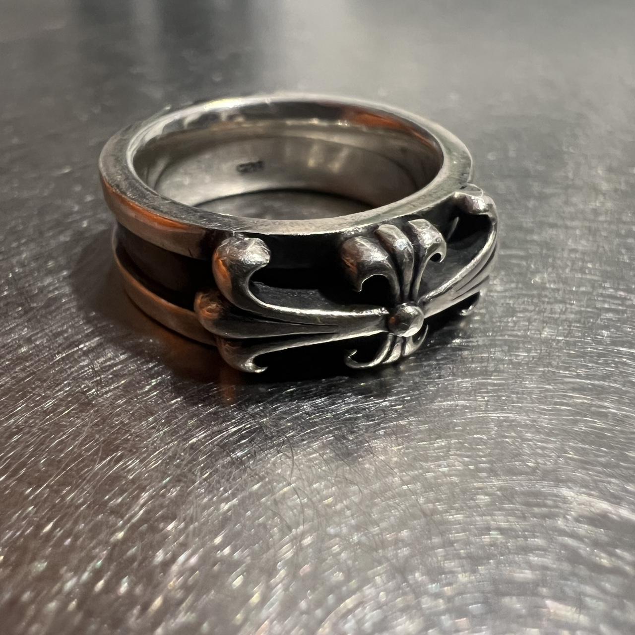 Men's Ring - Silver – Solid 925 cross ring Size 6… - image 1