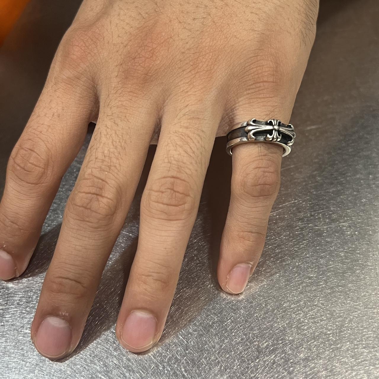 Men's Ring - Silver – Solid 925 cross ring Size 6… - image 5