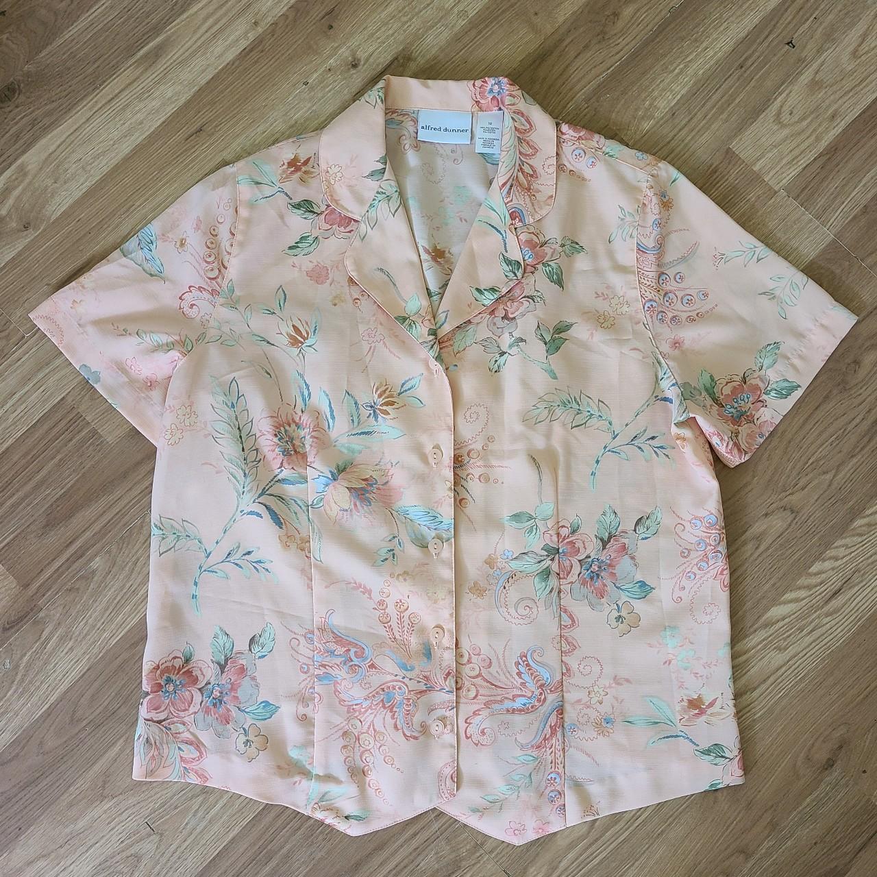 Vintage pastel floral shirt. Size 12. Soft pastel... Depop