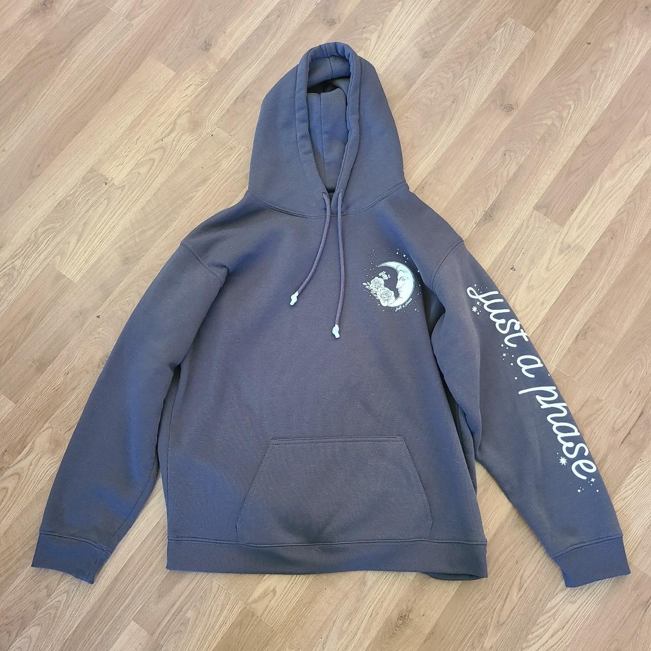 Women's Grey and White Hoodie | Depop