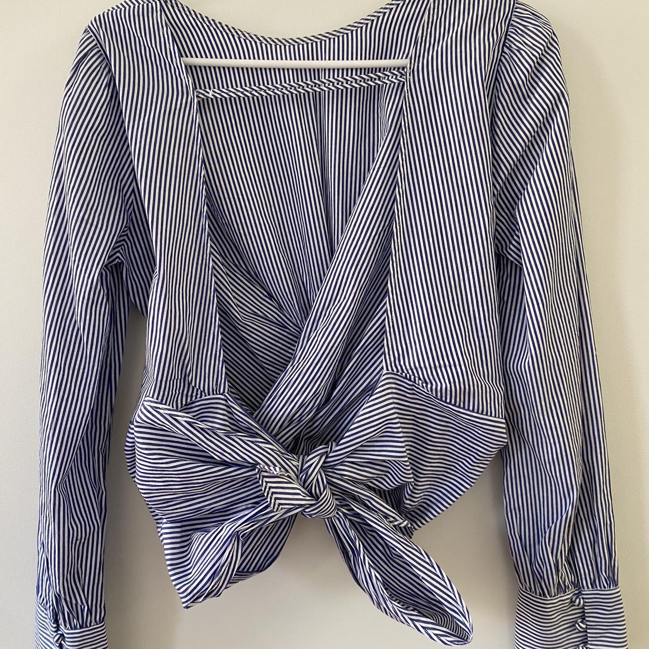 Beautiful striped blouse. It's open back and can be | Depop