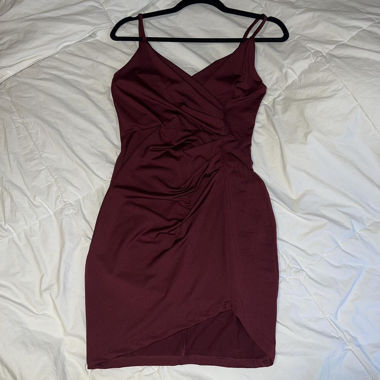 Shape Burgundy Satin Wrap Dress