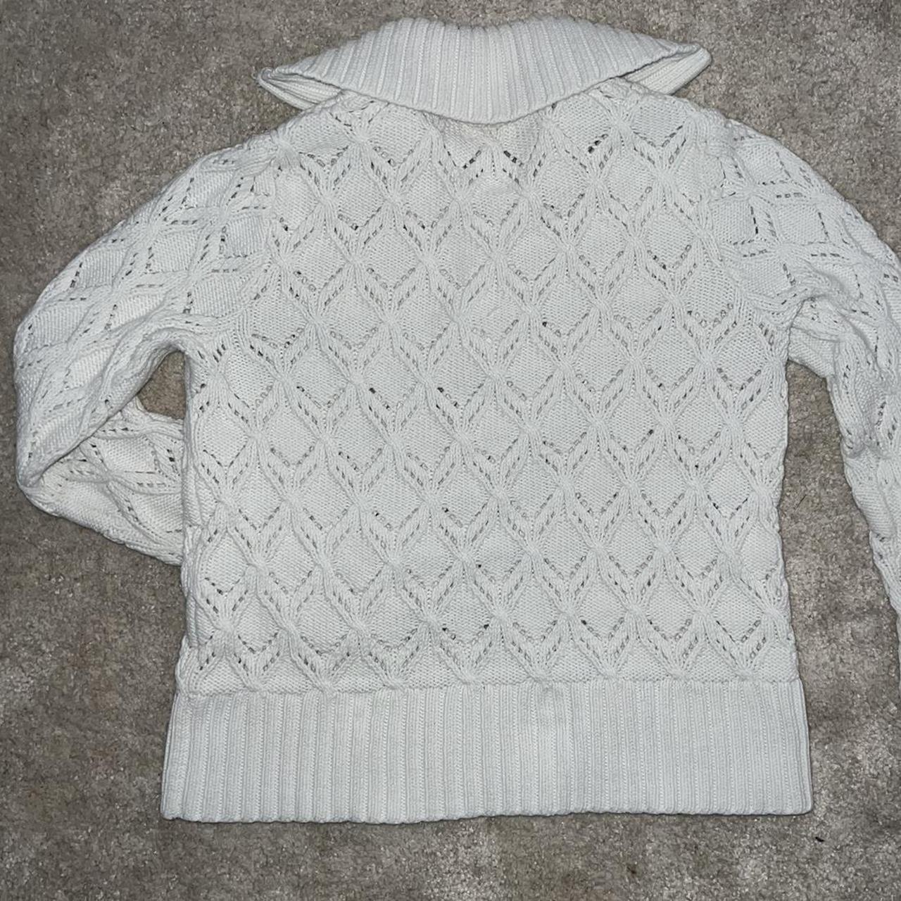 cream quarter zip knit sweater from charter club🤍 in... - Depop