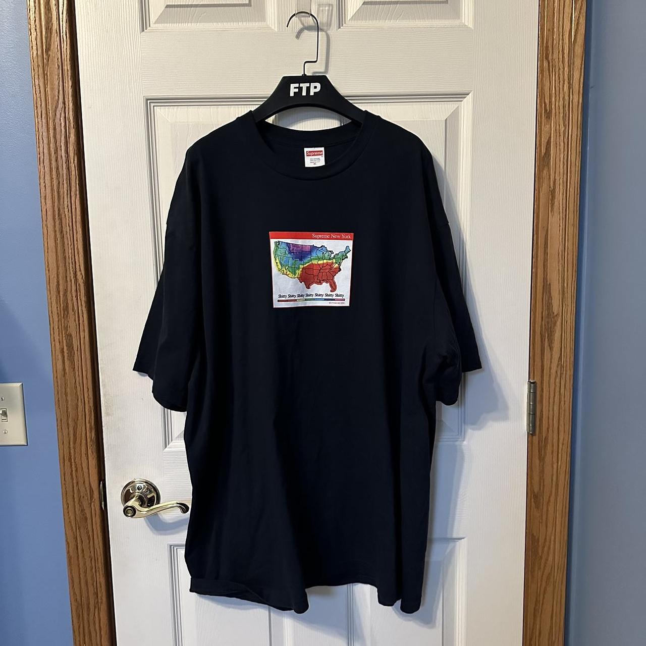 Supreme Weather Tee Navy Size XL, Like... - Depop