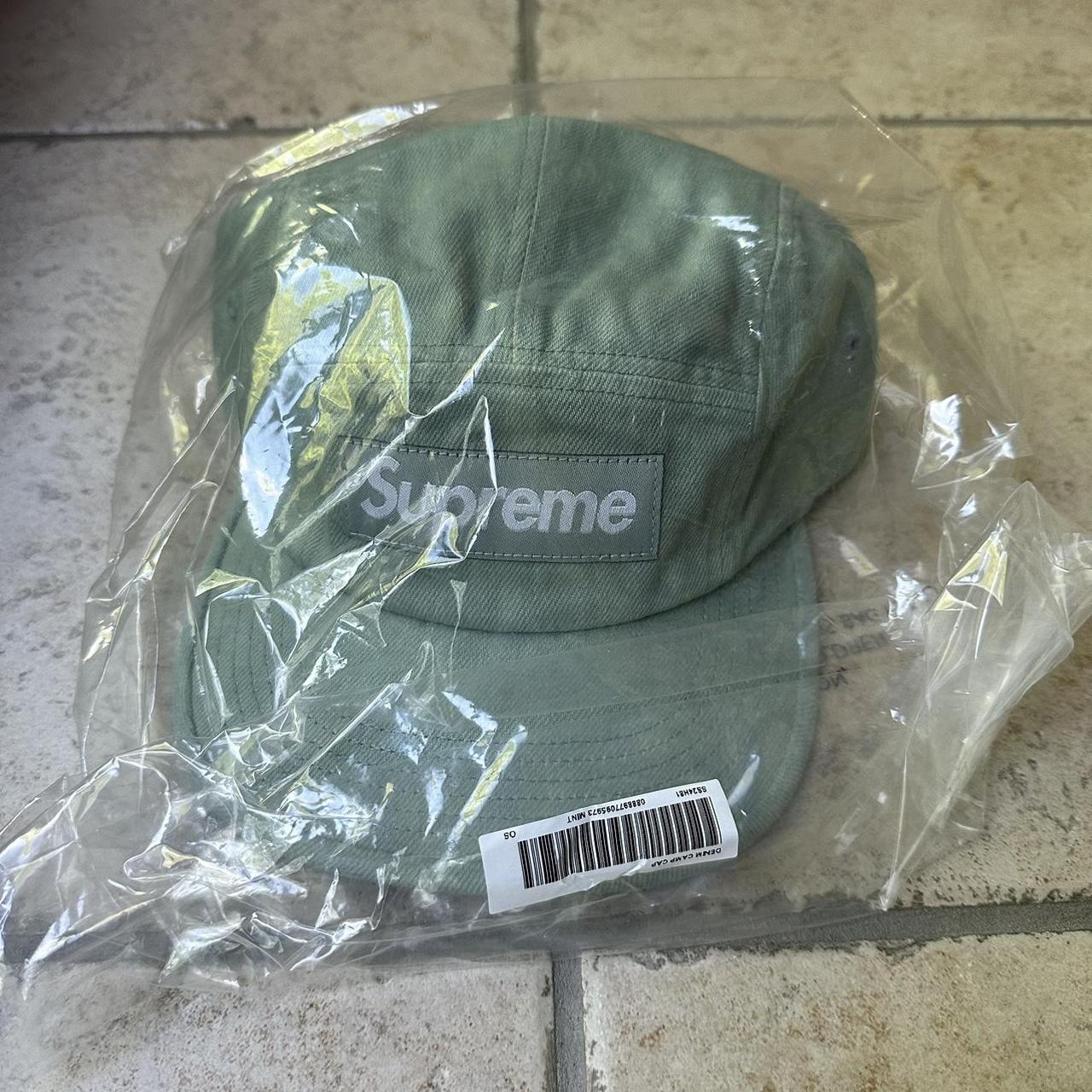 supreme denim camp cap olive New) Supreme Denim Camp Cap Olive