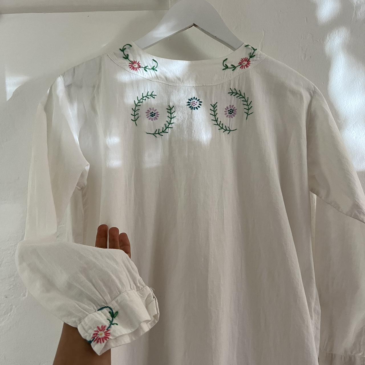 Vintage 1970's hand embroidered tunic shirt no tag... - Depop