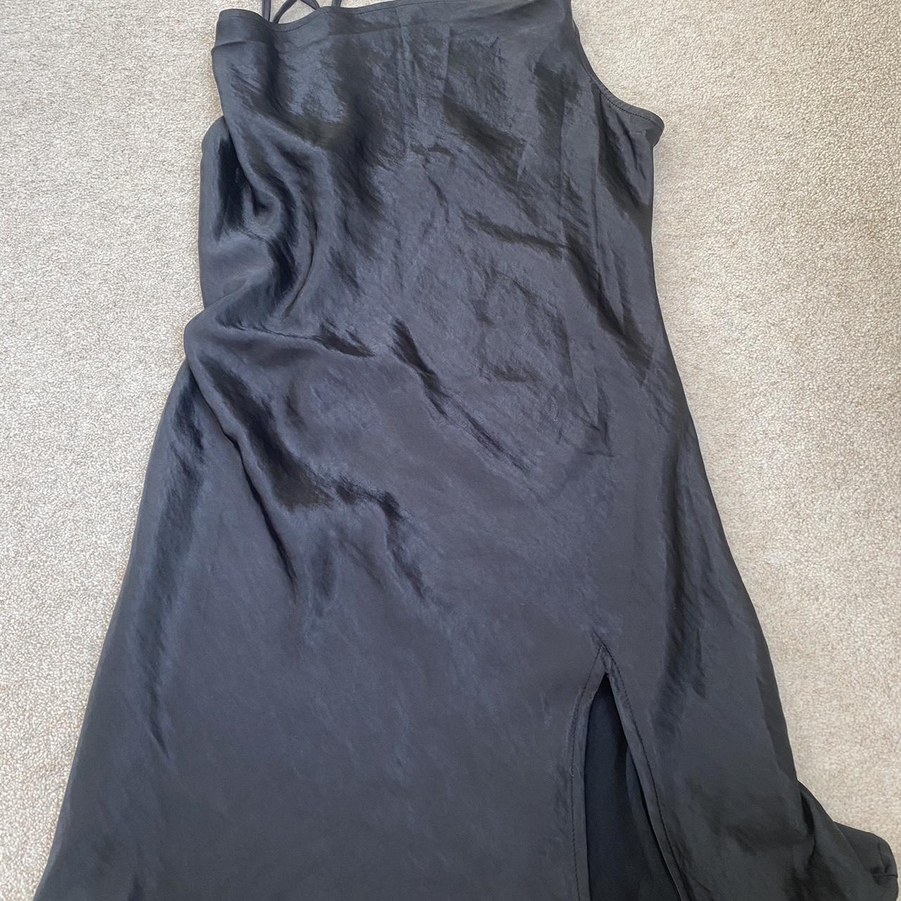 Motel Rocks black satin slip dress with adjustable... - Depop