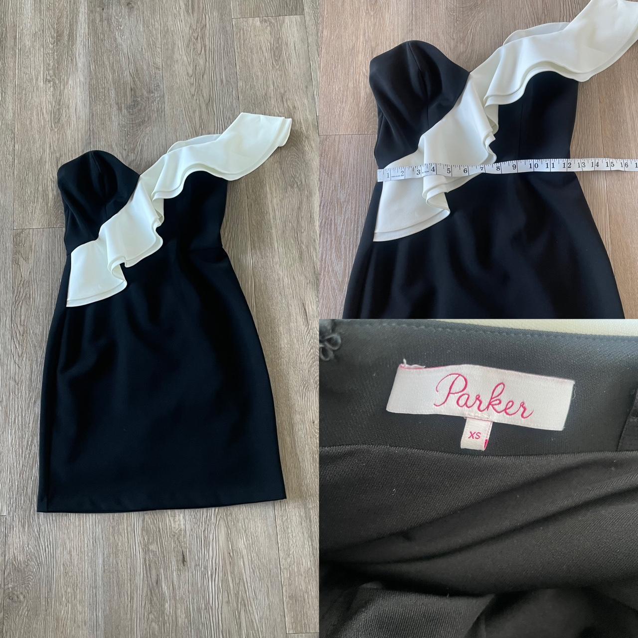 Parker Black & White Mini Dress in size XS. Fits... - Depop