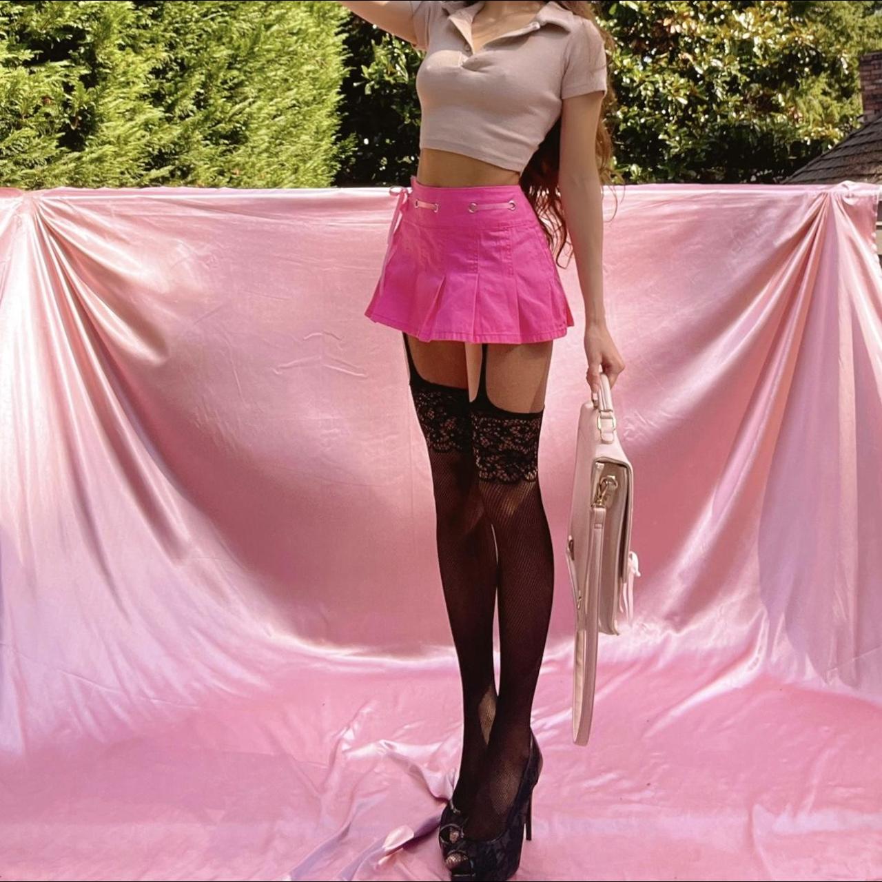 Dolls Kill Pink Pleated Mini Skirt in size XS. Super... Depop