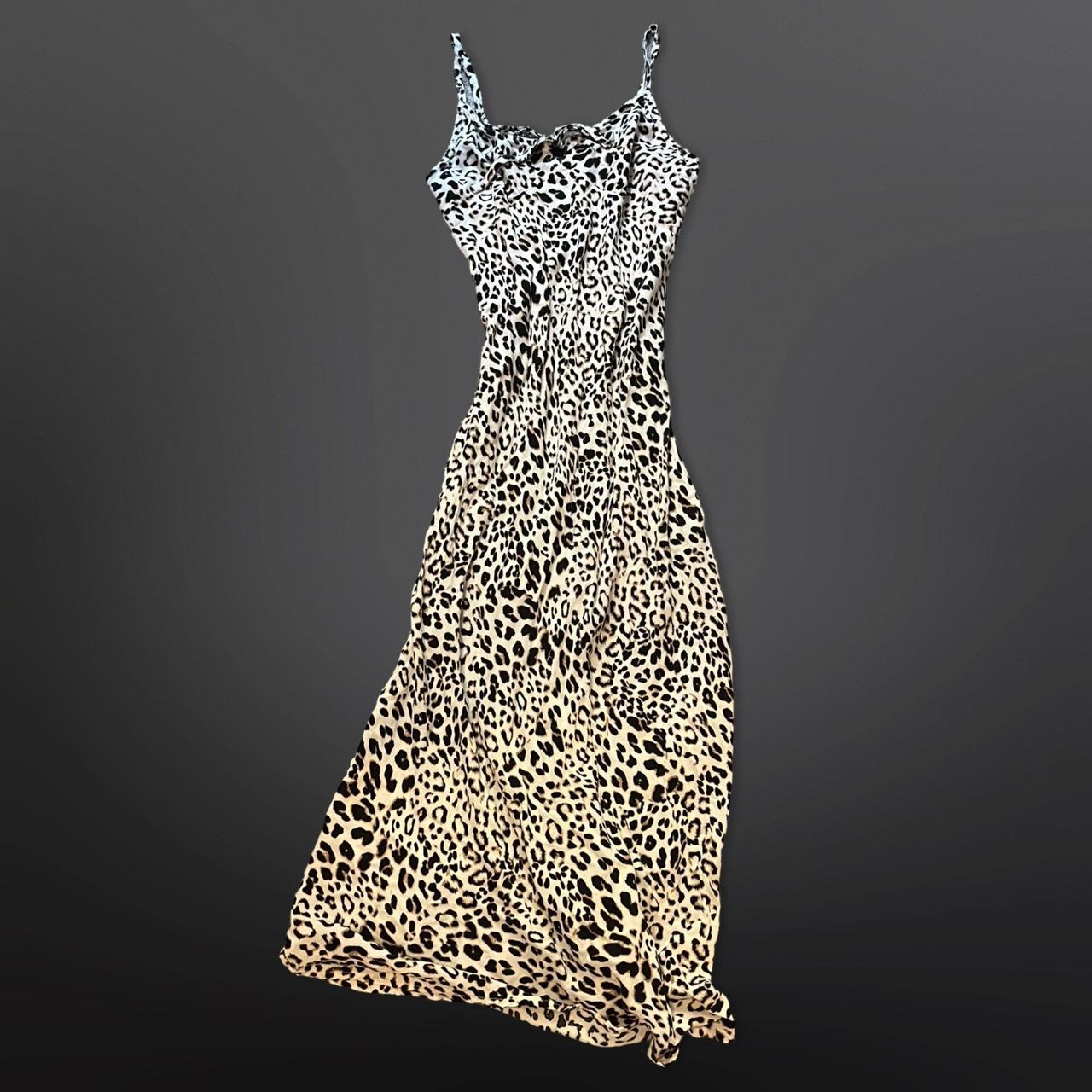 Y2K Leopard print cami dress with spaghetti. Depop