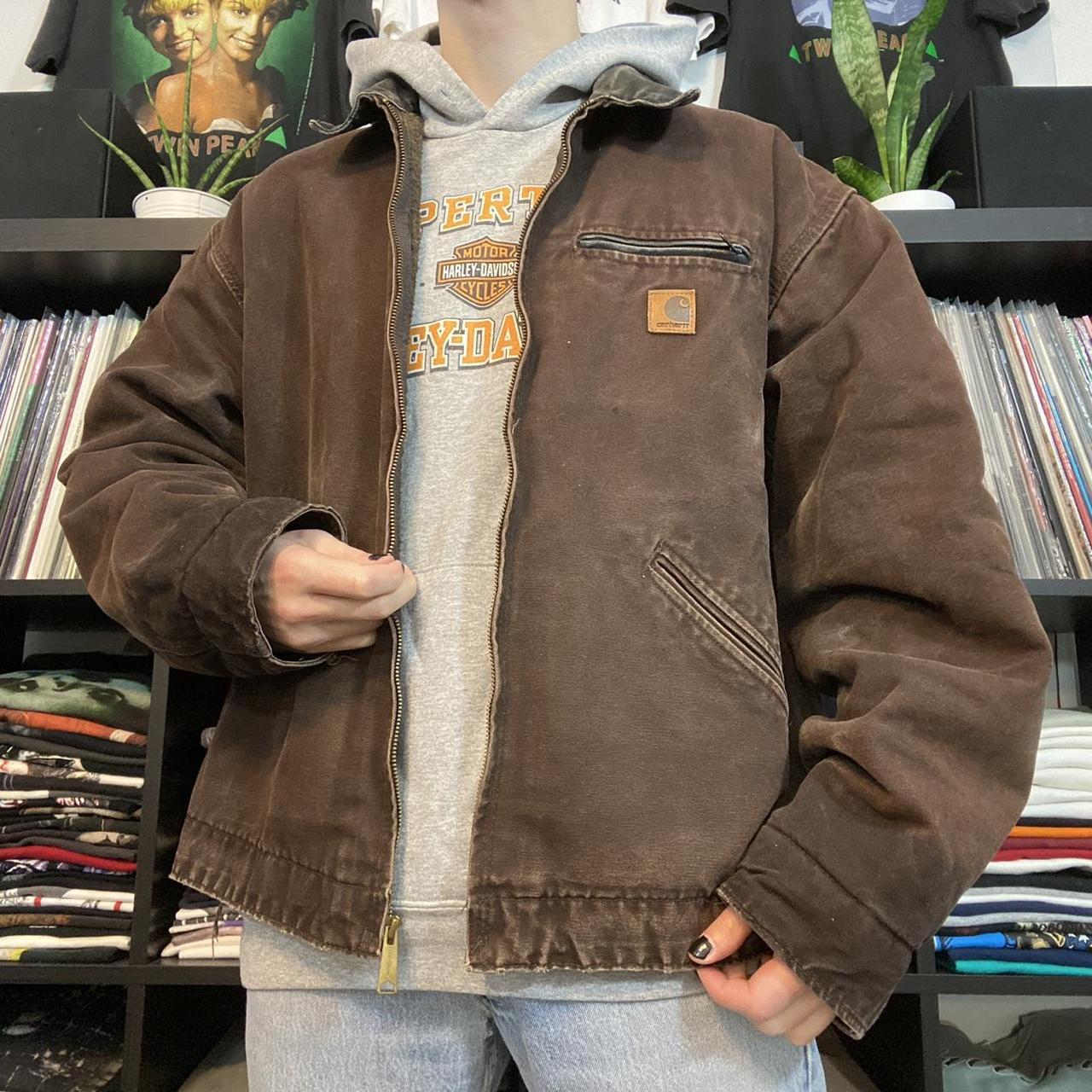 carhartt brown jacket depop