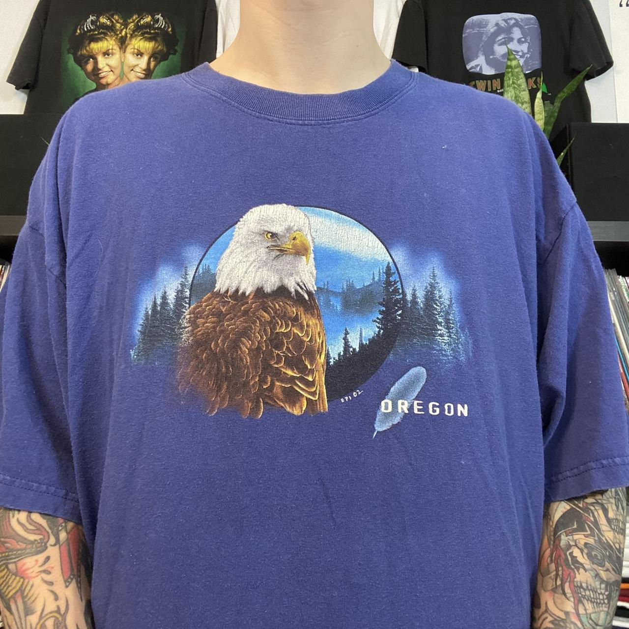 Animal Print Vintage Bald Eagle Tee Shirt Size XL