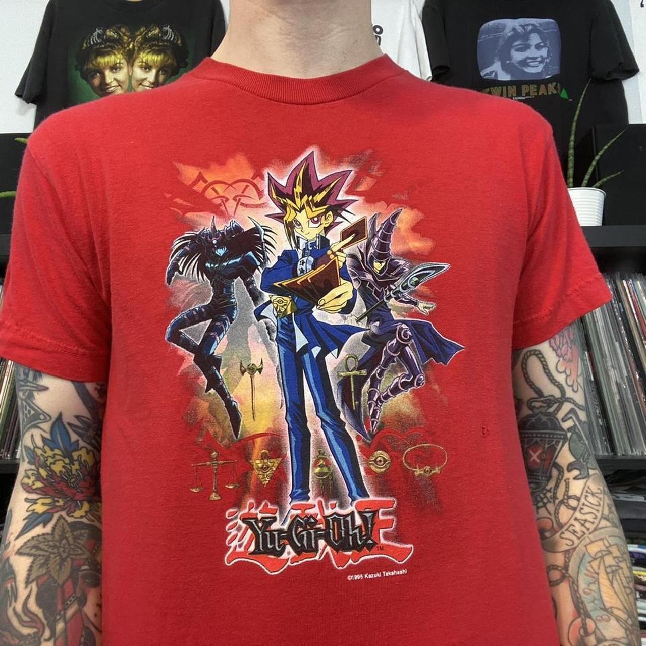 y2k vintage red YUGIOH yugi dark magician graphic... - Depop