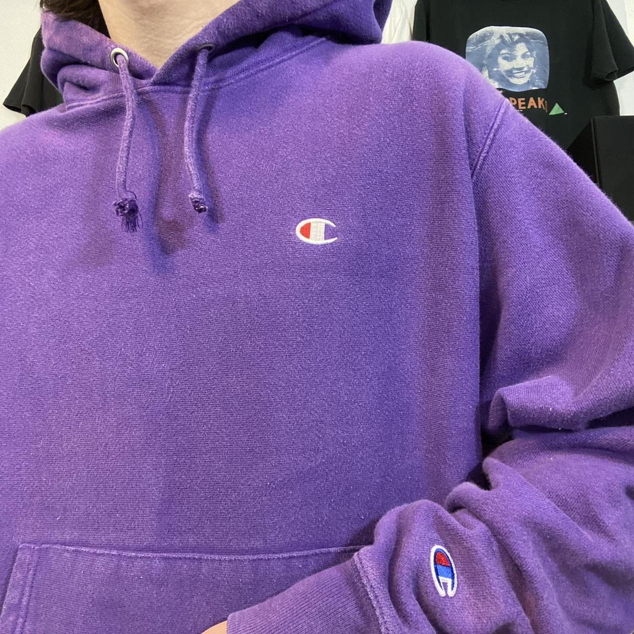 Purple champion sweatshirt store mens